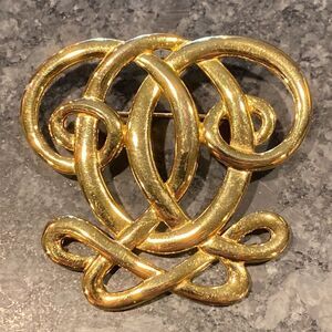 Scarf Pin Brooch Gold-tone Knot